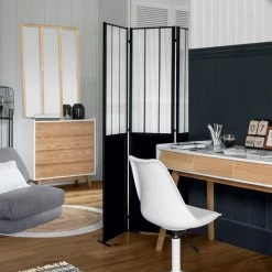 Paravent Atelier Métal Et Verre Trempé Atmosphera -Décoration De Meubles paravent atelier metal et verre trempe atmosphera 1