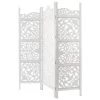 Paravent Blanc Terre Bois Sculpté Atmosphera -Décoration De Meubles paravent blanc terre bois sculpte atmosphera