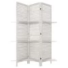 Paravent Bois 3 étagères Blanc Atmosphera -Décoration De Meubles paravent bois 3 etageres blanc atmosphera