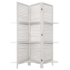 Paravent Bois 3 étagères Blanc Atmosphera