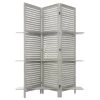 Paravent Bois 3 étagères Gris Atmosphera -Décoration De Meubles paravent bois 3 etageres gris atmosphera