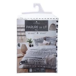 Parure De Lit Ethnik Noir/blanc 240x220 Atmosphera -Décoration De Meubles parure de lit ethnik noirblanc 240x220 atmosphera 2