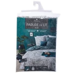 Parure De Lit Jungle Blanc/bleu Canard 240x220 Atmosphera 7 Parure De Lit Jungle Blanc/bleu Canard 240x220 Atmosphera -Décoration De Meubles parure de lit jungle blanc bleu canard 240x220 atmosphera 2