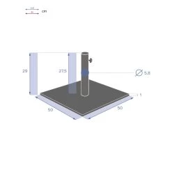 Pied De Parasol Plaque 20 Kg Anthracite Hespéride -Décoration De Meubles pied de parasol plaque 20 kg anthracite hesperide 4