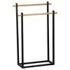 Porte Serviettes Métal Noir 2 Barres Bambou -Décoration De Meubles porte serviettes metal noir 2 barres bambou