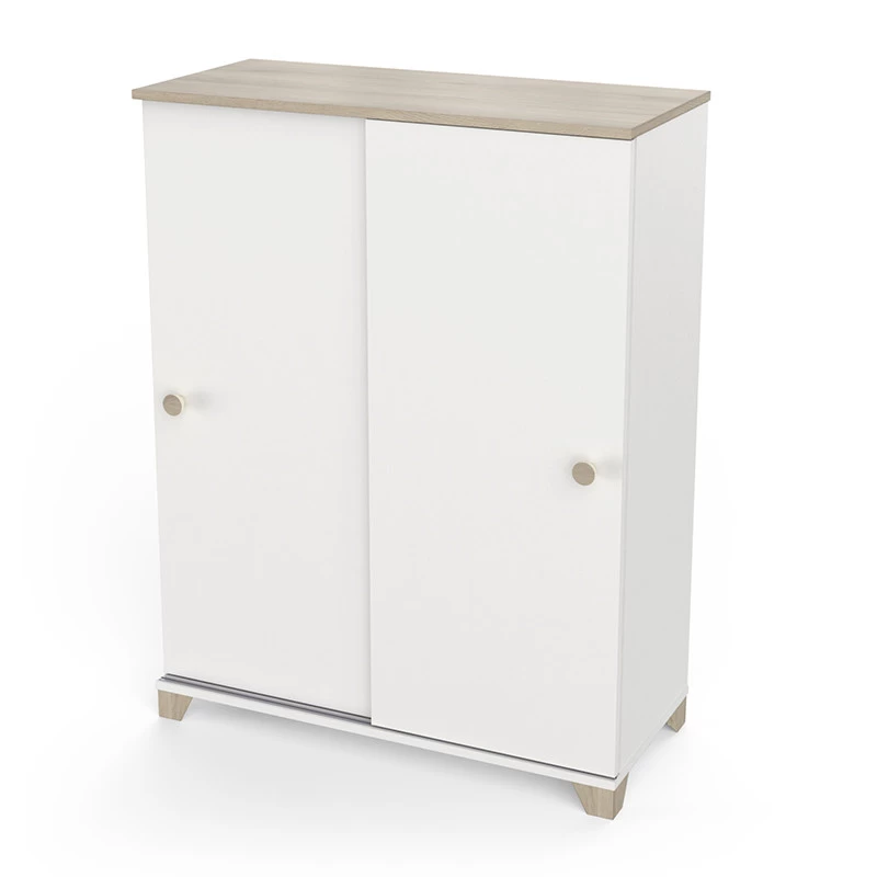 Demeyere Rangement 2 Portes Coulissantes Izzy Blanc Et Bois 4 Demeyere Rangement 2 Portes Coulissantes Izzy Blanc Et Bois – Image 2