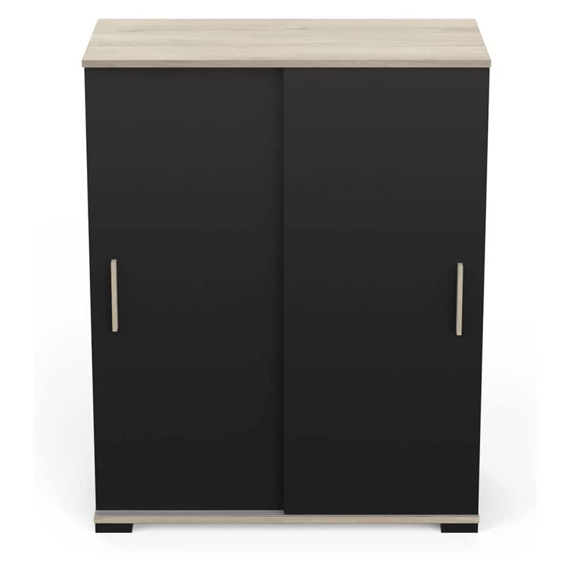 Demeyere Rangement 2 Portes Coulissantes Izzy Noir Et Bois 4 Demeyere Rangement 2 Portes Coulissantes Izzy Noir Et Bois – Image 2