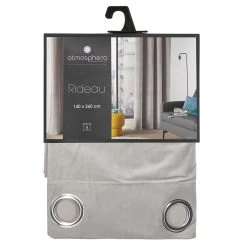 Rideau Gris Clair Lilou 140x260 Atmosphera -Décoration De Meubles rideau gris cl lilou 140x260 atmosphera 2