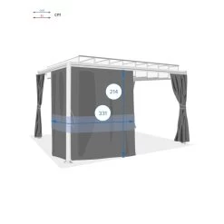 Rideaux Opaques Pour Tonnelle Belize 3,8x3m Hespéride -Décoration De Meubles rideaux opaques pour tonnelle belize 38x3m hesperide 3