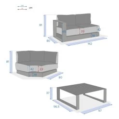 Salon D'angle 5 Places Allure Anthracite / Graphite Hespéride -Décoration De Meubles salon d angle 5 places allure anthracite graphite hesperide 3
