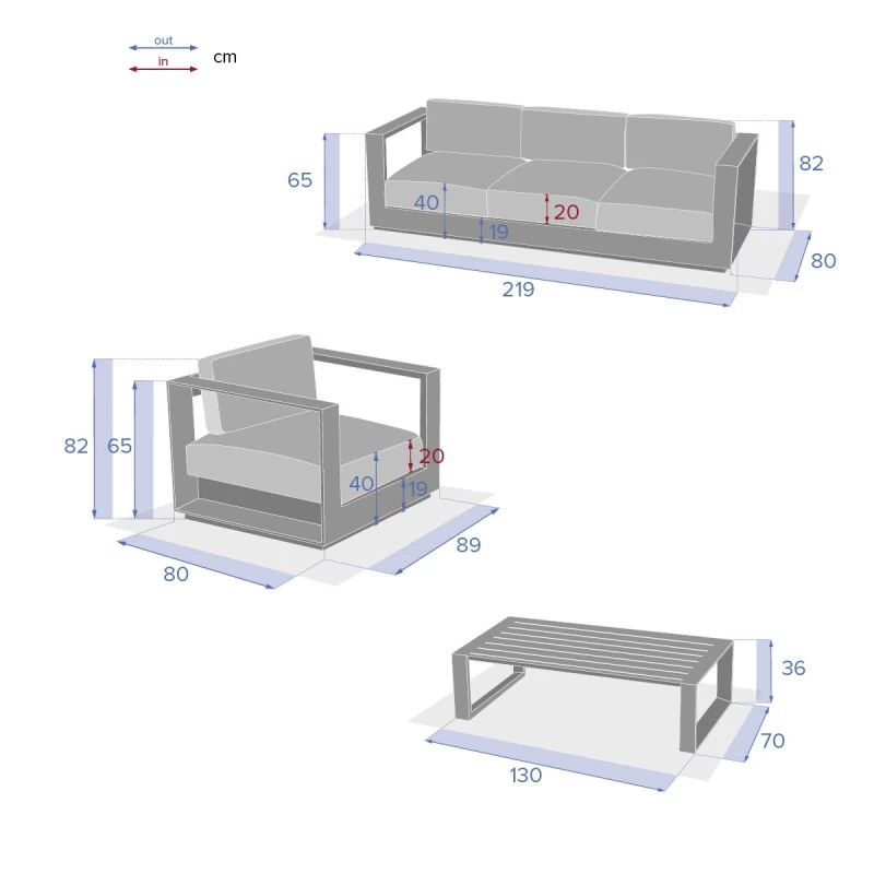 Salon De Jardin Allure Gris Minéral/blanc 5p Hespéride 6 Salon De Jardin Allure Gris Minéral/blanc 5p Hespéride – Image 4