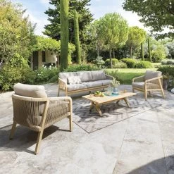 Salon De Jardin En Bois 5p Papouasie Hespéride