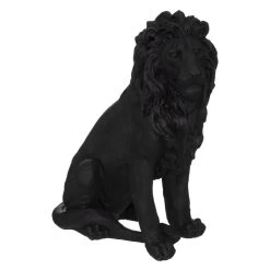 Statue De Lion Résine Noire H52 Atmosphera