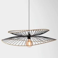 Suspension Métal Et Rotin Alara D69 Atmosphera -Décoration De Meubles suspension metal et rotin alara d69 atmosphera 2