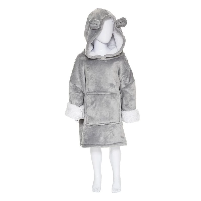Sweat Plaid à Capuche Ours Gris Enfant Atmosphera 3 Sweat Plaid à Capuche Ours Gris Enfant Atmosphera