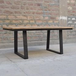 Table à Manger Bois Et Pieds Métal En U -Décoration De Meubles table a manger bois et pieds metal en u 2