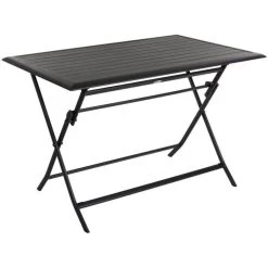 Table Alu Pliante Azua 4 Places Graphite Hespéride