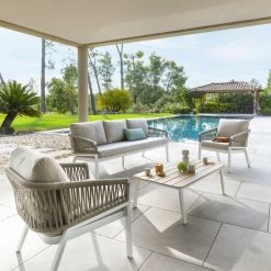 Table Basse Extérieure Oriengo Blanc Hespéride -Décoration De Meubles table basse exterieure oriengo blanc hesperide 2