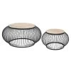 Table Basse X2 Métal Et Bois De Manguier Esther Atmosphera -Décoration De Meubles table basse x2 en metal et bois de manguier atmosphera