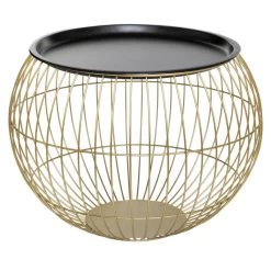 Table Basse X2 Métal Doré Alya Atmosphera -Décoration De Meubles table basse x2 metal dore alya atmosphera 3