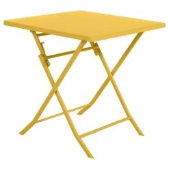 Table Carrée Pliante Greensboro 2p Jaune Moutarde Hespéride