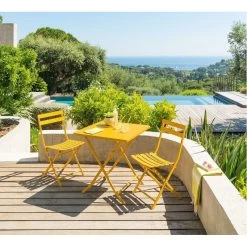 Table Carrée Pliante Greensboro 2p Jaune Moutarde Hespéride -Décoration De Meubles table carree greensboro moutarde hesperide 3