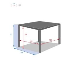 Table Carrée Fixe Piazza 8 P. Graphite Hespéride -Décoration De Meubles table fixe carree piazza coloris noir graphite hesperide 3