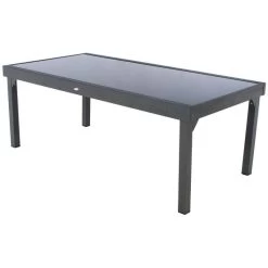 Table Rectangulaire Ext. Verre Piazza 12 P. Graphite Hespéride -Décoration De Meubles table piazza extensible 12 personnes hesperide anthracite graphite 2