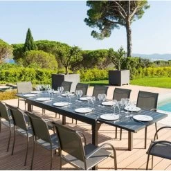 Table Rectangulaire Extensible Piazza 12 P. Graphite Hespéride -Décoration De Meubles table rectangulaire extensible piazza 12 personnes graphite hesperide 5