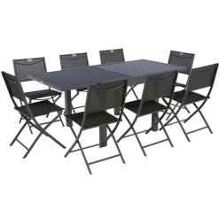Table Rectangulaire Extensible Piazza 8 P. Graphite Hespéride -Décoration De Meubles table rectangulaire extensible piazza 8 personnes graphite hesperide 4