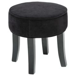 Tabouret En Velours Adriel Coloris Noir Atmosphera