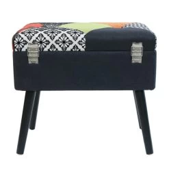 Tabouret Coffre Valise Patchwork Sur Pieds -Décoration De Meubles tabouret coffre valise patchwork sur pieds 4