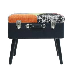 Tabouret Coffre Valise Patchwork Sur Pieds -Décoration De Meubles tabouret coffre valise patchwork sur pieds 6
