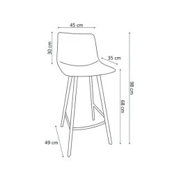 Tabouret De Bar Ozan PU Brun -Décoration De Meubles tabouret de bar ozan pu brun 2