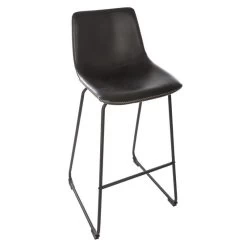 Tabouret De Bar Simili Noir Lois Atmosphera
