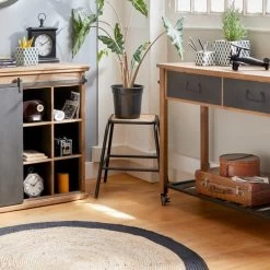 Tabouret Edena Bois Métal Atmosphera -Décoration De Meubles tabouret edena bois metal atmosphera 2