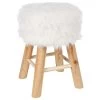 Tabouret Fourrure Blanc Atmosphera 1 Tabouret Fourrure Blanc Atmosphera -Décoration De Meubles tabouret fourrure blanc atmosphera