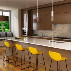 Tabouret Haut Cholo Tissu Jaune -Décoration De Meubles tabouret haut cholo tissu jaune 3