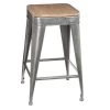 Tabouret Haut Joris Métal Gris Atmosphera -Décoration De Meubles tabouret haut joris metal gris atmosphera
