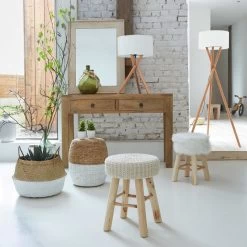 Tabouret Suzette Beige Atmosphera -Décoration De Meubles tabouret suzette beige atmosphera 1