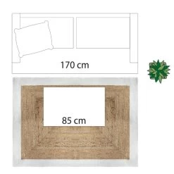 Tapis Jute Naturel Bord Blanc 120x170 Atmosphera -Décoration De Meubles tapis jute naturel bord blanc 120x170 atmosphera 2