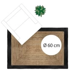 Tapis Jute Naturel Bord Noir 120x170 Atmosphera -Décoration De Meubles tapis jute naturel bord noir 120x170 atmosphera 2