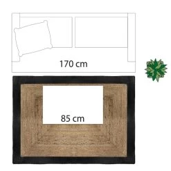 Tapis Jute Naturel Bord Noir 120x170 Atmosphera -Décoration De Meubles tapis jute naturel bord noir 120x170 atmosphera 4