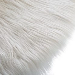 Tapis Rond 90 Cm Fausse Fourrure Blanche Atmosphera -Décoration De Meubles tapis rond 90 cm fausse fourrure blanche atmosphera 1