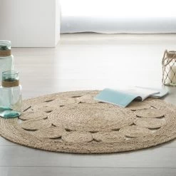 Tapis Rond Ajouré En Jute Atmosphera -Décoration De Meubles tapis rond ajoure en jute atmosphera 1