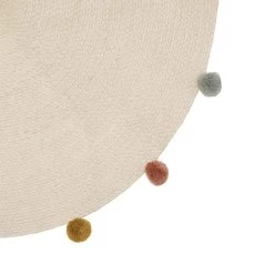 Tapis Rond D90 à Pompons Arlequin Atmosphera -Décoration De Meubles tapis rond d90 a pompons arlequin atmosphera 1