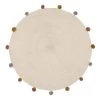 Tapis Rond D90 à Pompons Arlequin Atmosphera -Décoration De Meubles tapis rond d90 a pompons arlequin atmosphera