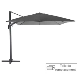 Toile Rempl. Carrée En Oléfine Anthracite Eléa Hespéride