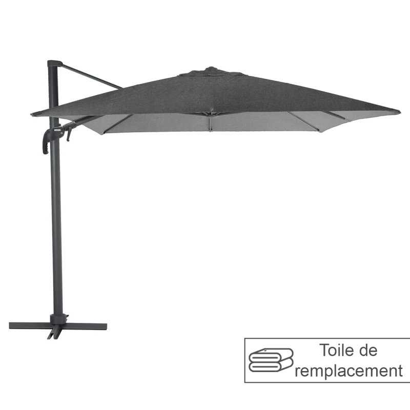 Toile Rempl. Carrée En Oléfine Anthracite Eléa Hespéride 3 Toile Rempl. Carrée En Oléfine Anthracite Eléa Hespéride