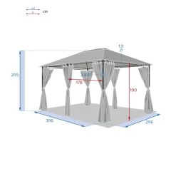 Tonnelle 3x4 M Santorini Gris Ardoise Hespéride -Décoration De Meubles tonnelle hesperide santorini gris 4